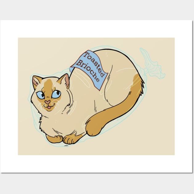 Catloaf: Toasted Brioche (Flame point Siamese) Wall Art by Quincely's Curiosity Shop
